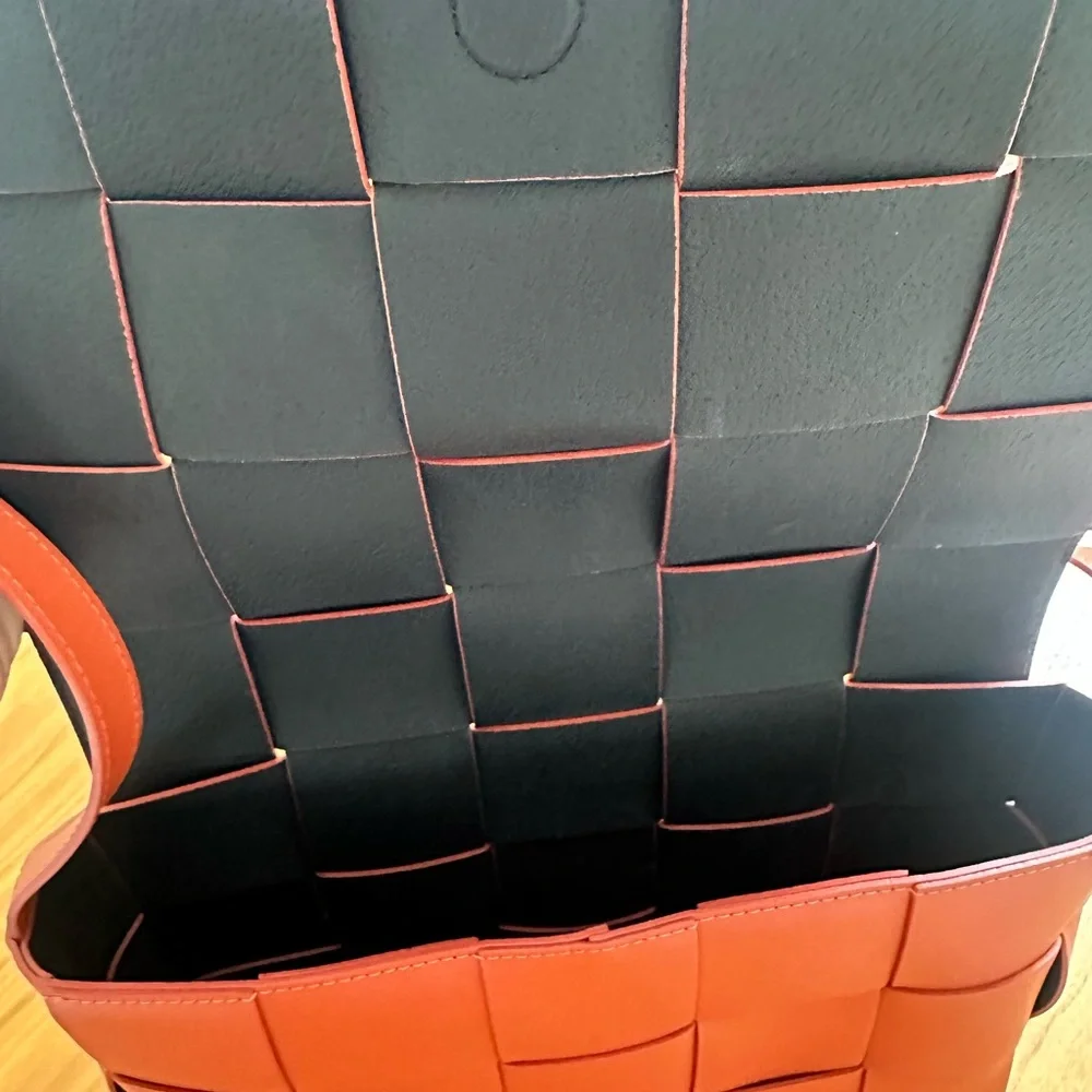 Valentina Woven Crossbody Bag in Terracotta Red - Picture 3 of 3